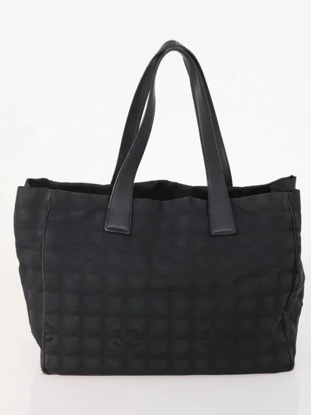 CHANEL New Travel line Tote Bag Nylon 3 Set Black Beige CC Auth BA12660